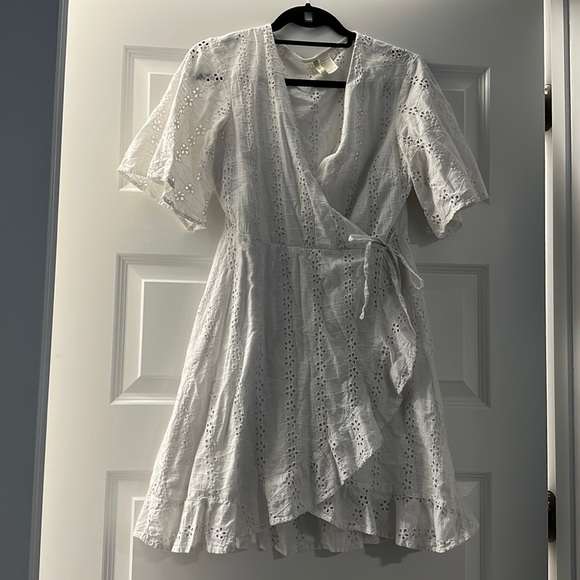 White Eyelet Wrap Dress - Picture 1 of 1